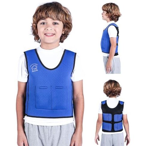 Sensory Compression Vest, Weighted vest, Calming Vest for Kids with ADHD, Weighted Jacket for Anxiety, Highly Adjustable, From Elementary to Highschool, Keeps safe and Secure Feeling For Your Child. in Saudi Arabia