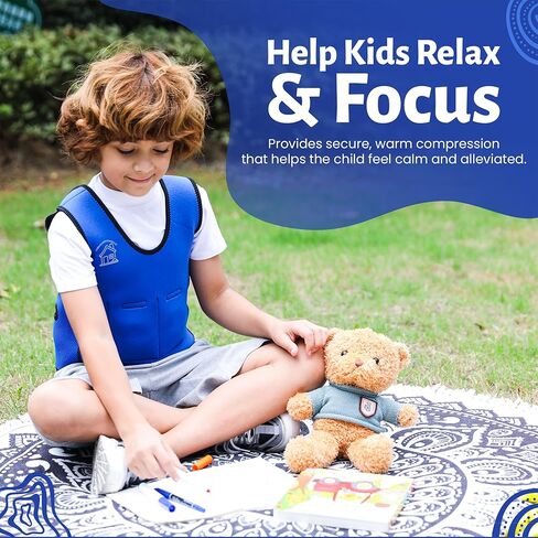 Sensory Compression Vest, Weighted vest, Calming Vest for Kids with ADHD, Weighted Jacket for Anxiety, Highly Adjustable, From Elementary to Highschool, Keeps safe and Secure Feeling For Your Child. in Saudi Arabia