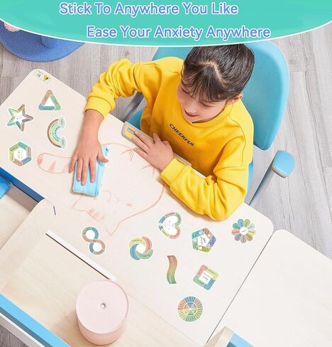 Sensory Stickers for Anxiety Relief, 45 Pieces, Waterproof Boho Design, Textured Fidget Stickers for Adults, Classroom Supplies in Saudi Arabia
