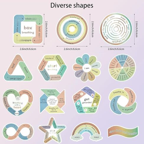 Sensory Stickers for Anxiety Relief, 45 Pieces, Waterproof Boho Design, Textured Fidget Stickers for Adults, Classroom Supplies in Saudi Arabia