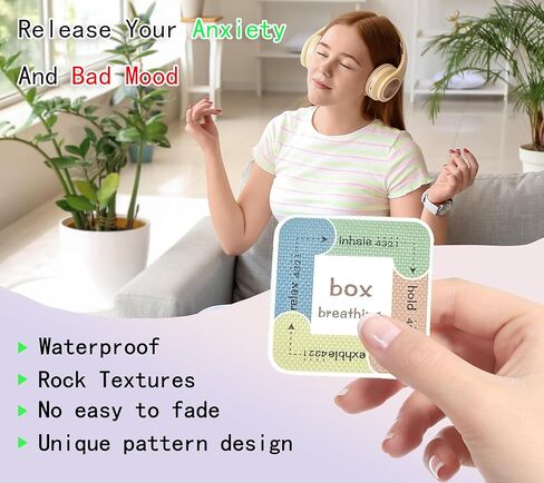 Sensory Stickers for Anxiety Relief, 45 Pieces, Waterproof Boho Design, Textured Fidget Stickers for Adults, Classroom Supplies in Saudi Arabia