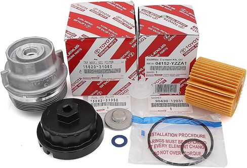 Genuine Engine Oil Filter, Housing Cap Holder, Drain Plug Washer Set w Wrench Removal Replacement Tool in Saudi Arabia