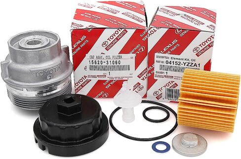 Genuine Engine Oil Filter, Housing Cap Holder, Drain Plug Washer Set w Wrench Removal Replacement Tool in Saudi Arabia