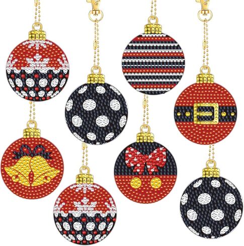 Cinrobiye 24 Pcs Hanukkah Diamond Painting Keychains Kits Chanukkah 5D DIY Art Pendants Double Sided Hanging Ornaments Rhinestone Mosaic Making Set for Hanukkah DIY Party Favors Decor Supplies in Saudi Arabia