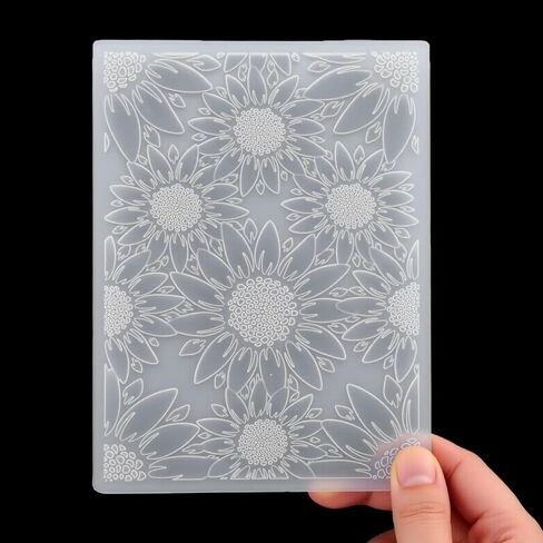 ElevateTech 3D Plastic Embossing Folder Template Stereoscopic Sunflower Texture Embossing Folders for Card Making DIY Scrapbooking Paper Crafting Handmade Crafts Scrapbooking Arts Supplies in Saudi Arabia