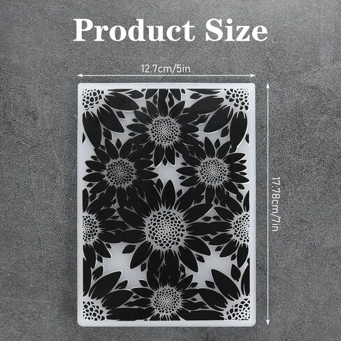 ElevateTech 3D Plastic Embossing Folder Template Stereoscopic Sunflower Texture Embossing Folders for Card Making DIY Scrapbooking Paper Crafting Handmade Crafts Scrapbooking Arts Supplies in Saudi Arabia