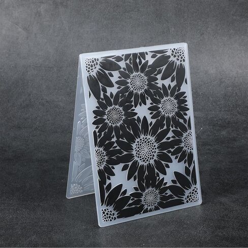 ElevateTech 3D Plastic Embossing Folder Template Stereoscopic Sunflower Texture Embossing Folders for Card Making DIY Scrapbooking Paper Crafting Handmade Crafts Scrapbooking Arts Supplies in Saudi Arabia