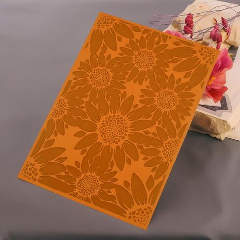 ElevateTech 3D Plastic Embossing Folder Template Stereoscopic Sunflower Texture Embossing Folders for Card Making DIY Scrapbooking Paper Crafting Handmade Crafts Scrapbooking Arts Supplies in Saudi Arabia