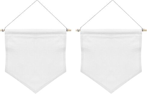 PATIKIL Enamel Pin Display Banner, 2 Pack 11"x10" Canvas Blank Holder Board Wall Hanging for Trading Badge Flag Collection Organizer Book Collector Case Pennant Felt Bag Box, White in Saudi Arabia