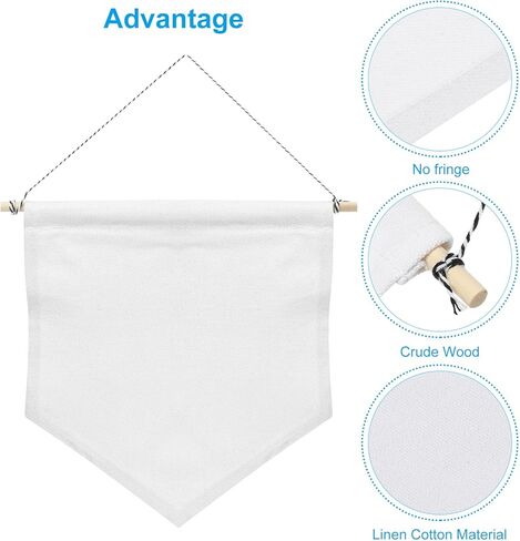 PATIKIL Enamel Pin Display Banner, 2 Pack 11"x10" Canvas Blank Holder Board Wall Hanging for Trading Badge Flag Collection Organizer Book Collector Case Pennant Felt Bag Box, White in Saudi Arabia