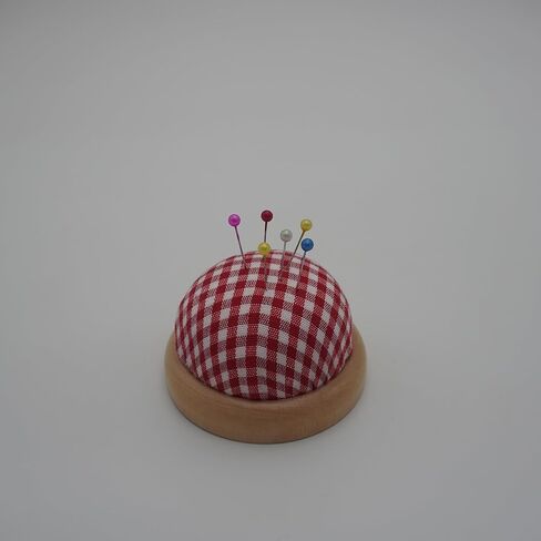 1PC Checkered Cloth Needle Bag and Cross Stitch Needle Ball for DIY Hand Sewing, Red in Saudi Arabia
