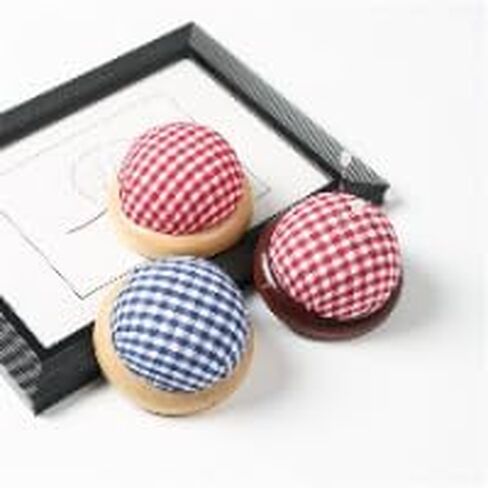 1PC Checkered Cloth Needle Bag and Cross Stitch Needle Ball for DIY Hand Sewing, Red in Saudi Arabia