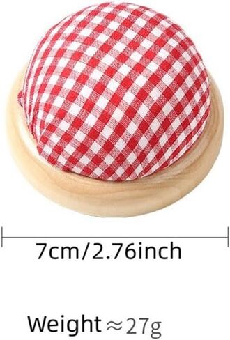 1PC Checkered Cloth Needle Bag and Cross Stitch Needle Ball for DIY Hand Sewing, Red in Saudi Arabia