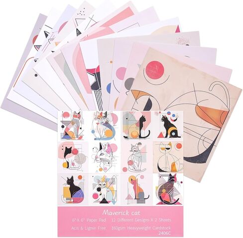 12 Sheets Scrapbook Paper Pads, 12 Designs 6"x6" Single Sides Patterned CardStock Papers, 160gsm Decorative Background Craft Paper, Scrapbooking Pad for Card Making DIY Projects (wall) in Saudi Arabia