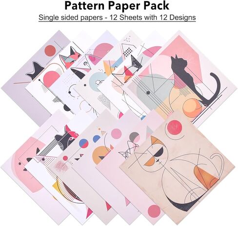 12 Sheets Scrapbook Paper Pads, 12 Designs 6"x6" Single Sides Patterned CardStock Papers, 160gsm Decorative Background Craft Paper, Scrapbooking Pad for Card Making DIY Projects (wall) in Saudi Arabia