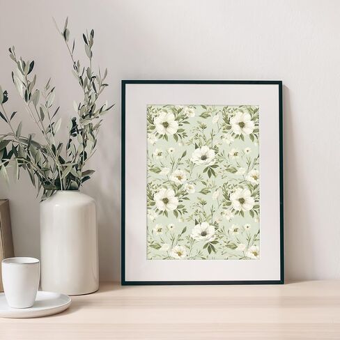 Whaline 24 Sheets Greenery Pattern Paper Green Leaves Floral Plaid Stripe Scrapbook Specialty Paper Double Sided for DIY Crafts Card Making Photo Album Decor, 6 x 6 Inch in Saudi Arabia