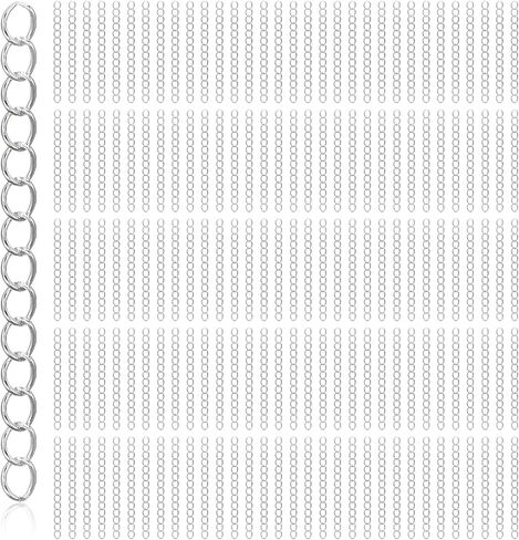 200Pcs Silver Chains Extender for Jewelry Making Necklace Bracelet, Removable Stainless Steel Tail Chain for DIY Key Chain Anklets in Kuwait