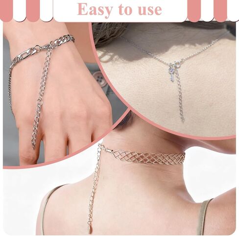 200Pcs Silver Chains Extender for Jewelry Making Necklace Bracelet, Removable Stainless Steel Tail Chain for DIY Key Chain Anklets in Kuwait
