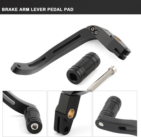 Mid Controls Brake Lever Arm Pedal Peg for Harley 1991-2017 Dyna FXD Super Glide Fat Bob Street Bob Wide Glide with Mid-Control (Black, Knurled Style) in Saudi Arabia