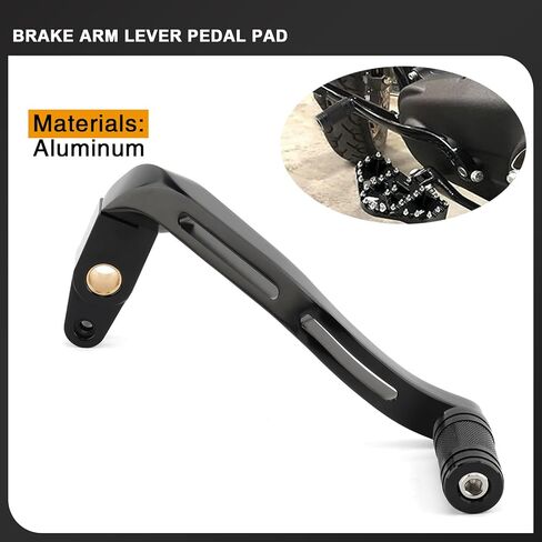 Mid Controls Brake Lever Arm Pedal Peg for Harley 1991-2017 Dyna FXD Super Glide Fat Bob Street Bob Wide Glide with Mid-Control (Black, Knurled Style) in Saudi Arabia