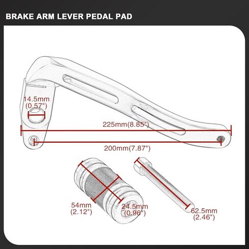 Mid Controls Brake Lever Arm Pedal Peg for Harley 1991-2017 Dyna FXD Super Glide Fat Bob Street Bob Wide Glide with Mid-Control (Black, Knurled Style) in Saudi Arabia