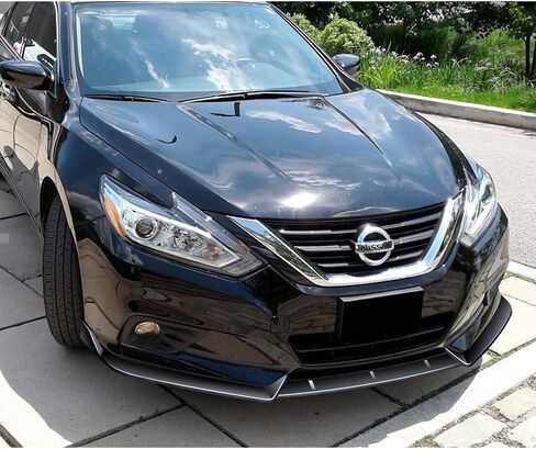5pcs Combo Front Bumper Body Kit Lip + Side Skirt Extensions Diffuser Compatible with 2016-2018 Nissan Altima Sedan/4DR 2017 (Painted Black) in Saudi Arabia
