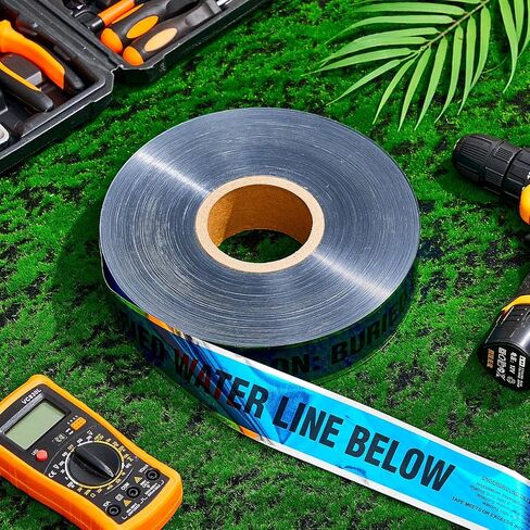 Pangda 2 Rolls 2 Inch by 1000 Feet Detectable Safety Tape 5 Mil Underground Detectable Tape "Caution Buried Water Line Below", Blue with Black Print in Kuwait
