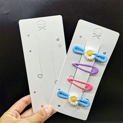 100 Pcs Hair Clip Display Cards Hair Bow Holder Cards Rectangular Paper Cardboard for Hair Accessories Display and Organizing in Saudi Arabia