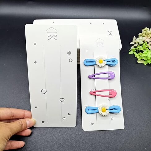 100 Pcs Hair Clip Display Cards Hair Bow Holder Cards Rectangular Paper Cardboard for Hair Accessories Display and Organizing in Saudi Arabia