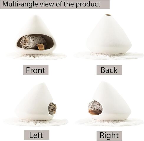 AKAGUIES Palo Santo Holder Burner,Modern Mini Chiminea for Palo Santo Sticks and Sage Burner,with Handmade Heat Insulated Mat.Perfect for Yoga, Meditation, Aromatherapy. in Saudi Arabia
