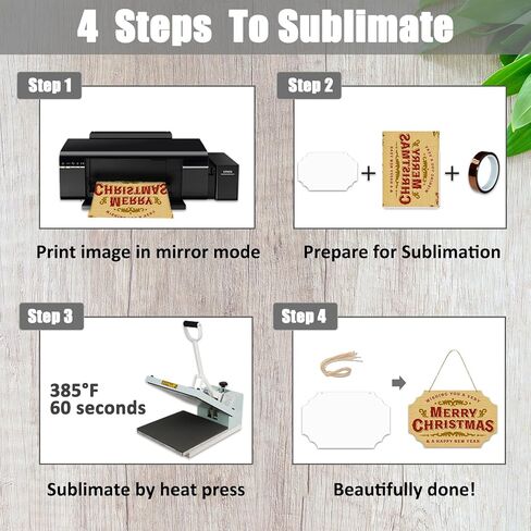 Leafcraft 6 حزمة 8 بوصة التسامي باب شماعات باب علامة مستطيل الفراغات الألومنيوم مزدوجة الجانب للطباعة جدار معدني معلق زخرفة للصحافة الحرارة، DIY الحرفية، ديكور لوحة مخصصة (نمط خمر) in Kuwait