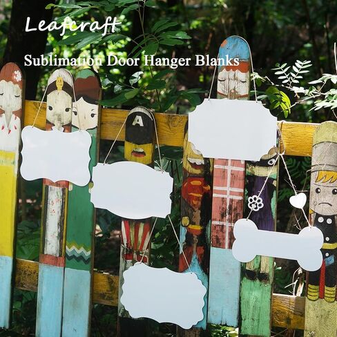 Leafcraft 6 حزمة 8 بوصة التسامي باب شماعات باب علامة مستطيل الفراغات الألومنيوم مزدوجة الجانب للطباعة جدار معدني معلق زخرفة للصحافة الحرارة، DIY الحرفية، ديكور لوحة مخصصة (نمط خمر) in Kuwait