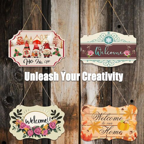 Leafcraft 6 حزمة 8 بوصة التسامي باب شماعات باب علامة مستطيل الفراغات الألومنيوم مزدوجة الجانب للطباعة جدار معدني معلق زخرفة للصحافة الحرارة، DIY الحرفية، ديكور لوحة مخصصة (نمط خمر) in Kuwait