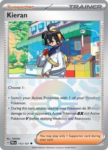 Pokemon - Kieran 113/131 – Prismatic Evolutions (Poke Ball) Foil Card in Saudi Arabia
