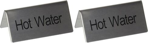 Winco Stainless Steel Tent Sign, "Hot Water" Medium in Saudi Arabia