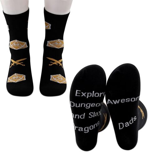 PXTIDY 2 PAIRS RPG Gaming Socks Dragons Game Gift Because I'm the DM That's Why Socks D20 Dungeon Master Gift in Saudi Arabia