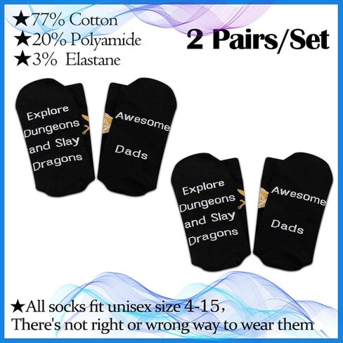 PXTIDY 2 PAIRS RPG Gaming Socks Dragons Game Gift Because I'm the DM That's Why Socks D20 Dungeon Master Gift in Saudi Arabia