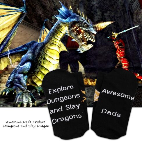 PXTIDY 2 PAIRS RPG Gaming Socks Dragons Game Gift Because I'm the DM That's Why Socks D20 Dungeon Master Gift in Saudi Arabia