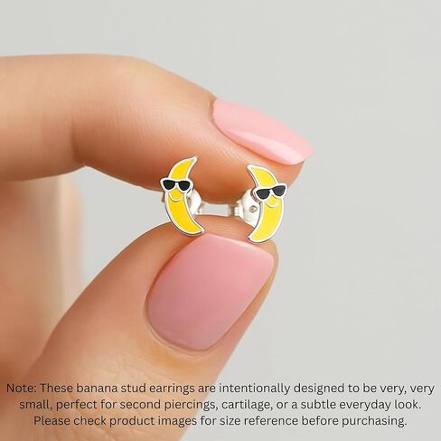 SAE99 Fruit & Vegetable .925 Sterling-Silver Tiny Stud Earrings for Cartilage, Helix, 2nd Ear Piercing (Nickel Free) in Saudi Arabia