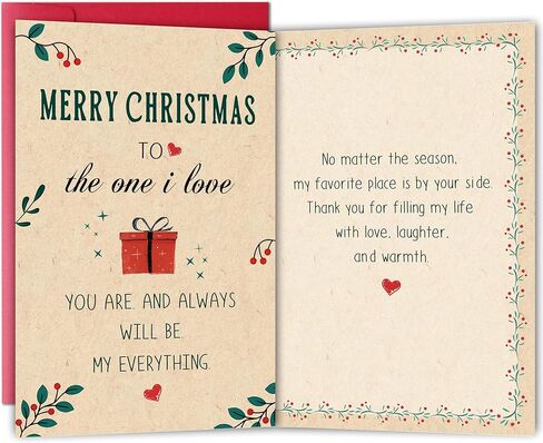 Romantic Christmas Card for Him Her, Funny Xmas Love Card Gift for Husband Wife Boyfriend Girlfriend, Heartfelt Holiday Greeting with Sweet Message in Saudi Arabia