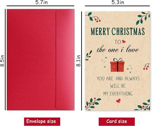 Romantic Christmas Card for Him Her, Funny Xmas Love Card Gift for Husband Wife Boyfriend Girlfriend, Heartfelt Holiday Greeting with Sweet Message in Saudi Arabia