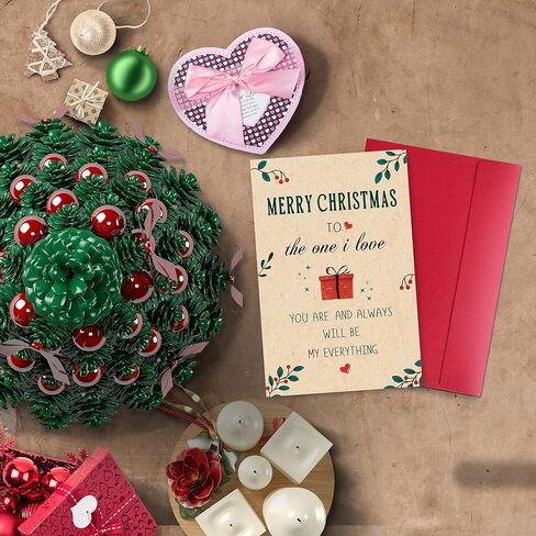 Romantic Christmas Card for Him Her, Funny Xmas Love Card Gift for Husband Wife Boyfriend Girlfriend, Heartfelt Holiday Greeting with Sweet Message in Saudi Arabia