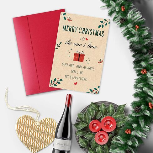 Romantic Christmas Card for Him Her, Funny Xmas Love Card Gift for Husband Wife Boyfriend Girlfriend, Heartfelt Holiday Greeting with Sweet Message in Saudi Arabia