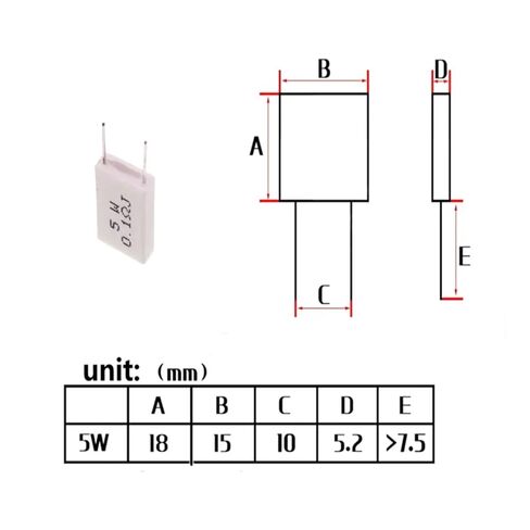 10PCS/Lot BPR56 5W Non-inductive Resistance 0.01 0.015 0.025 0.03 0.047 0.05 0.1 0.15 0.2 0.25 0.5 1 2 10 100Ohm Ceramic Cement(0.05 Ohm) in Saudi Arabia