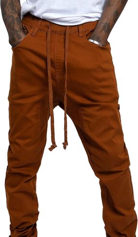 Victorious Men's Joggers Twill Pants JG804 - Dark Dark Wheat - Large in Kuwait