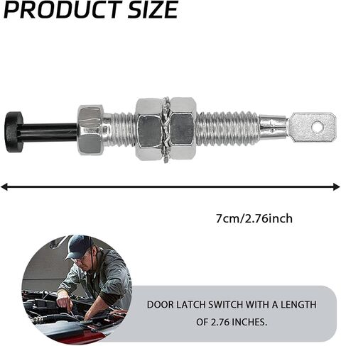 2PCS Hood Pins Switch, Adjustable Car Door Pin Switch for Trunk Engine Alarm Security, Door Jamb, Valve, Momentary ON Off 12V DC Auto Bonnet Alarm Light Hood Security Screw for Car SUV Truck in Saudi Arabia