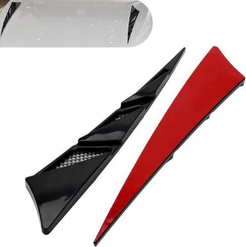 2 PCS Car Hood Side Vent Shark Gill Spoilers, Shark Fin Wind Blade Trim, Airflow Intake Decorative Ventilation Cover, Universal Self-adhesive Exterior Modification for Most Cars (Black) in Saudi Arabia
