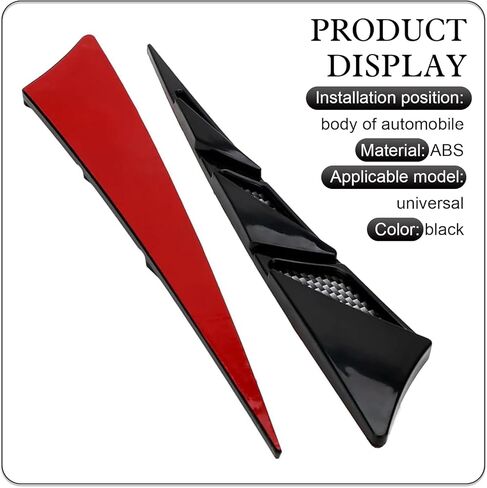 2 PCS Car Hood Side Vent Shark Gill Spoilers, Shark Fin Wind Blade Trim, Airflow Intake Decorative Ventilation Cover, Universal Self-adhesive Exterior Modification for Most Cars (Black) in Saudi Arabia