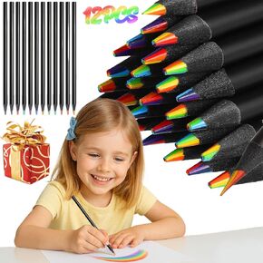 Rainbow Colored Pencils, 12 Pack Multicolor Drawing Pen Art Supplies for kids girls boys teens, Birthday gifts crafts drawing supplies, Stocking stuffers creative Arts Christmas presents DIY party in Saudi Arabia