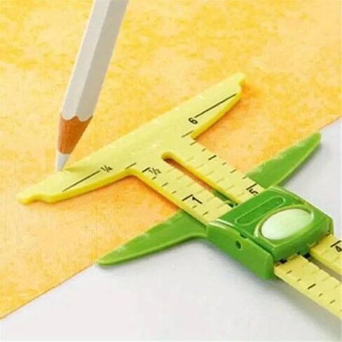 1 Pack Durable 5 in 1 Sliding Gauge Ruler Multi Functional Measuring Tool for Sewing Tailoring Quilting Patchwork Crafts and DIY Projects in Saudi Arabia